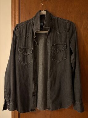 GAP Dark Gray Denim Shirt Jacket